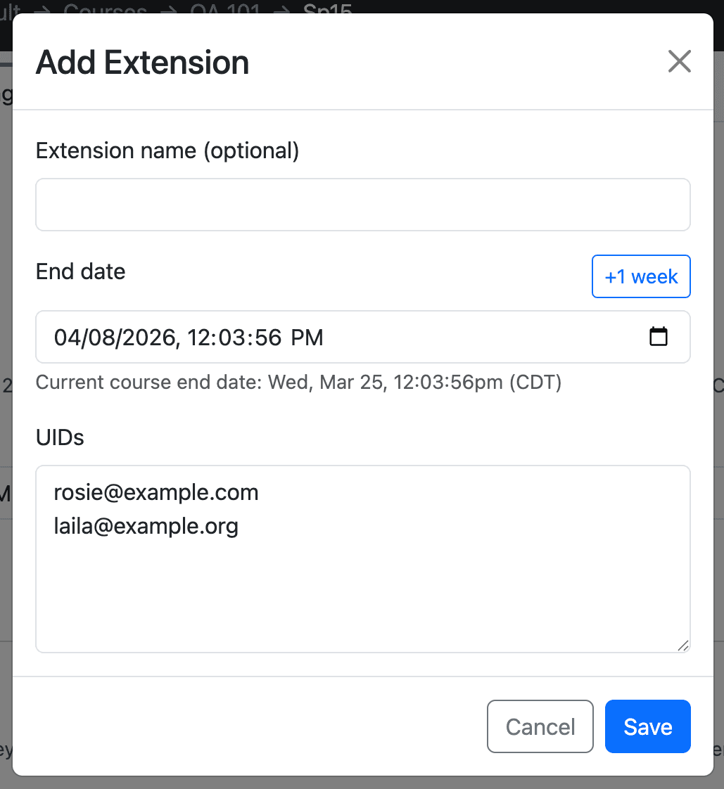 Add extension