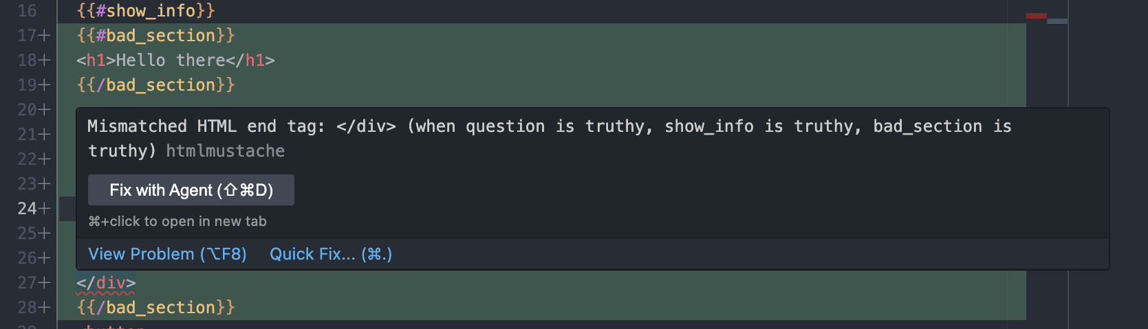 Linter diagnostics in the editor