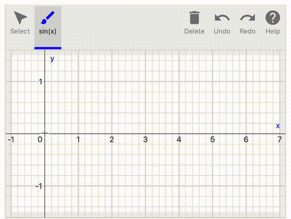 An animation of sin(x) being drawn in multiple segments